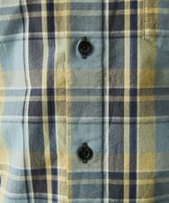 MKBGX11090 MK MICHEL KLEIN HOMME(MKミッシェルクランオム) 【大きいサイズあり】七分袖シャツ/タイプライターチェック ライトイエロー