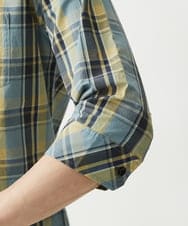 MKBGX11090 MK MICHEL KLEIN HOMME(MKミッシェルクランオム) 【大きいサイズあり】七分袖シャツ/タイプライターチェック ライトイエロー