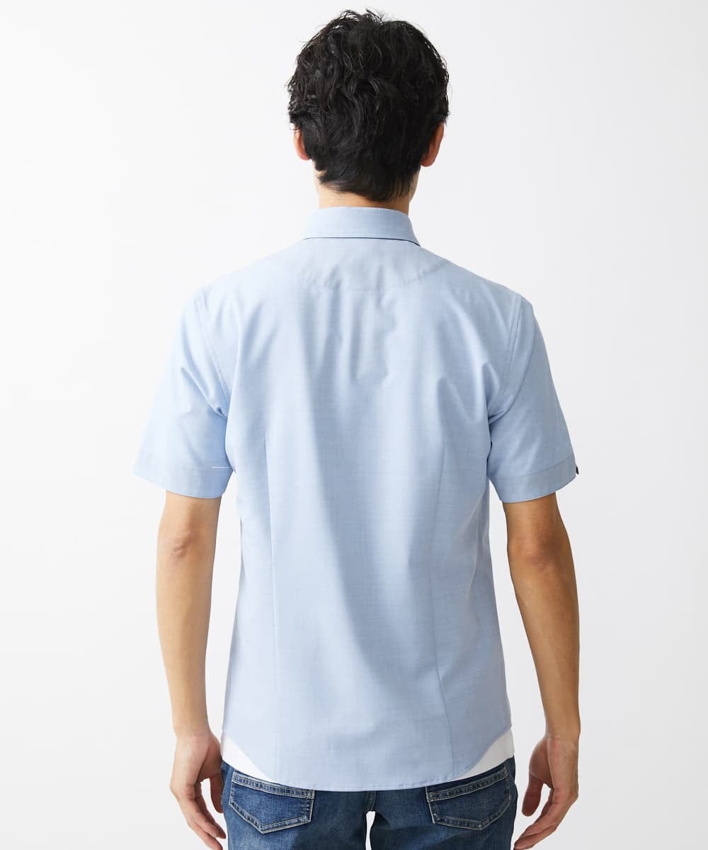 MKBGX13095 MK MICHEL KLEIN HOMME(MKミッシェルクランオム) ストレッチ半袖シャツ ライトブルー