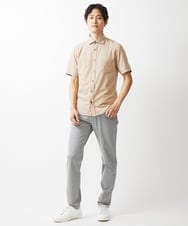 MKBGX13095 MK MICHEL KLEIN HOMME(MKミッシェルクランオム) ストレッチ半袖シャツ ベージュ