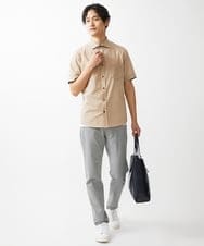 MKBGX13095 MK MICHEL KLEIN HOMME(MKミッシェルクランオム) ストレッチ半袖シャツ ベージュ