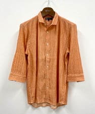 MKBGX14140 MK MICHEL KLEIN HOMME(MKミッシェルクランオム) 【大きいサイズあり】スタンドカラーシャツ / カラーヨウリュウ オレンジ
