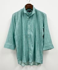 MKBGX14140 MK MICHEL KLEIN HOMME(MKミッシェルクランオム) 【大きいサイズあり】スタンドカラーシャツ / カラーヨウリュウ グリーン
