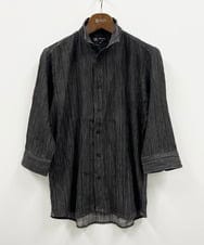 MKBGX14140 MK MICHEL KLEIN HOMME(MKミッシェルクランオム) 【大きいサイズあり】スタンドカラーシャツ / カラーヨウリュウ ブラック