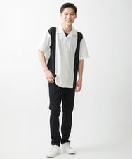 MKBGX85090 MK MICHEL KLEIN HOMME(MKミッシェルクランオム) リラックスオープンカラーシャツ / デザイン刺繍　 ホワイト