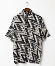 MKBGX88095 MK MICHEL KLEIN HOMME(MKミッシェルクランオム) ドルマンスリーブシャツ/幾何柄 ホワイト