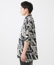 MKBGX88095 MK MICHEL KLEIN HOMME(MKミッシェルクランオム) ドルマンスリーブシャツ/幾何柄 ホワイト