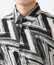 MKBGX88095 MK MICHEL KLEIN HOMME(MKミッシェルクランオム) ドルマンスリーブシャツ/幾何柄 ホワイト