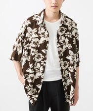MKBGX89095 MK MICHEL KLEIN HOMME(MKミッシェルクランオム) ドルマンスリーブシャツ/花柄 ブラウン
