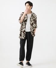 MKBGX89095 MK MICHEL KLEIN HOMME(MKミッシェルクランオム) ドルマンスリーブシャツ/花柄 ブラウン