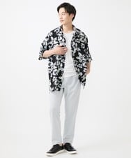 MKBGX89095 MK MICHEL KLEIN HOMME(MKミッシェルクランオム) ドルマンスリーブシャツ/花柄 ブラック