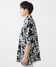 MKBGX89095 MK MICHEL KLEIN HOMME(MKミッシェルクランオム) ドルマンスリーブシャツ/花柄 ブラック
