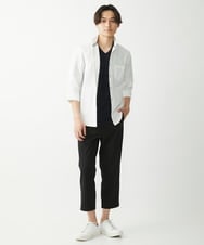 MKBGX90090 MK MICHEL KLEIN HOMME(MKミッシェルクランオム) 【大きいサイズあり】七分袖シャツ/リネンレーヨン ホワイト