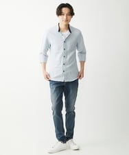 MKBGX90090 MK MICHEL KLEIN HOMME(MKミッシェルクランオム) 【大きいサイズあり】七分袖シャツ/リネンレーヨン グレー