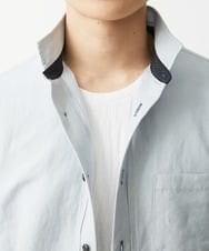 MKBGX90090 MK MICHEL KLEIN HOMME(MKミッシェルクランオム) 【大きいサイズあり】七分袖シャツ/リネンレーヨン グレー