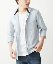 MKBGX90090 MK MICHEL KLEIN HOMME(MKミッシェルクランオム) 【大きいサイズあり】七分袖シャツ/リネンレーヨン グレー