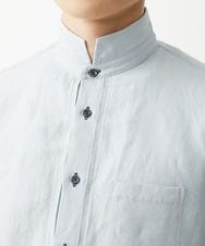 MKBGX90090 MK MICHEL KLEIN HOMME(MKミッシェルクランオム) 【大きいサイズあり】七分袖シャツ/リネンレーヨン グレー