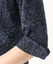 MKBHA58130 MK MICHEL KLEIN HOMME(MKミッシェルクランオム) カノコペンキプリント七分袖シャツ ネイビー