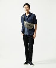 MKBHA58130 MK MICHEL KLEIN HOMME(MKミッシェルクランオム) カノコペンキプリント七分袖シャツ ネイビー