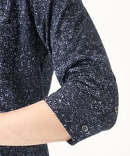 MKBHA58130 MK MICHEL KLEIN HOMME(MKミッシェルクランオム) カノコペンキプリント七分袖シャツ ネイビー