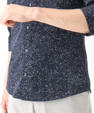 MKBHA58130 MK MICHEL KLEIN HOMME(MKミッシェルクランオム) カノコペンキプリント七分袖シャツ ネイビー