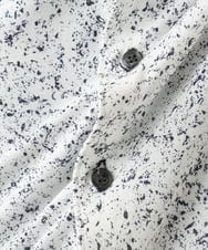 MKBHA58130 MK MICHEL KLEIN HOMME(MKミッシェルクランオム) カノコペンキプリント七分袖シャツ ホワイト