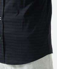 MKBHA62110 MK MICHEL KLEIN HOMME(MKミッシェルクランオム) シアーボーダー七分袖シャツ ブラック