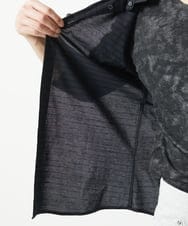MKBHA62110 MK MICHEL KLEIN HOMME(MKミッシェルクランオム) シアーボーダー七分袖シャツ ブラック