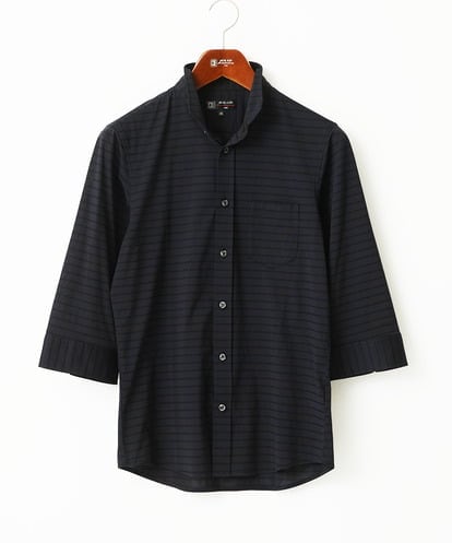 MKBHA62110 MK MICHEL KLEIN HOMME 【吸水速乾】シアーボーダー七分袖シャツ