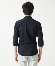 MKBHA62110 MK MICHEL KLEIN HOMME(MKミッシェルクランオム) シアーボーダー七分袖シャツ ブラック