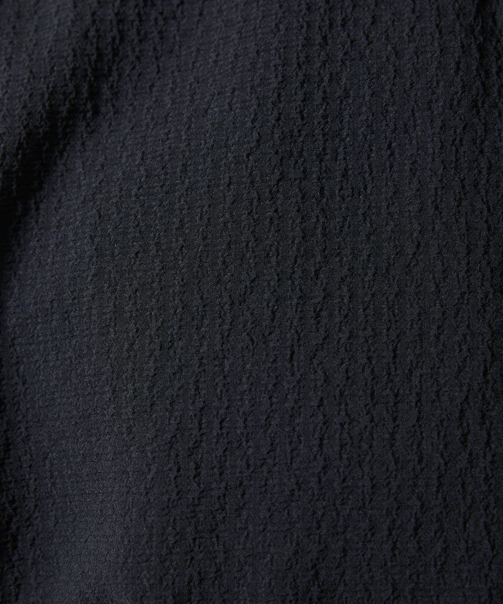 MKBHC19090 MK MICHEL KLEIN HOMME(MKミッシェルクランオム) 【洗える】清涼ブロックサッカー七分袖シャツ ブラック