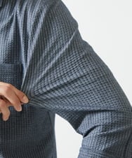 MKBHC32130 MK MICHEL KLEIN HOMME(MKミッシェルクランオム) スタンドカラーシャツ / ストライプサッカー　 ブルー