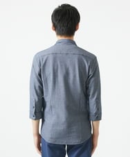 MKBHC32130 MK MICHEL KLEIN HOMME(MKミッシェルクランオム) スタンドカラーシャツ / ストライプサッカー　 ブルー