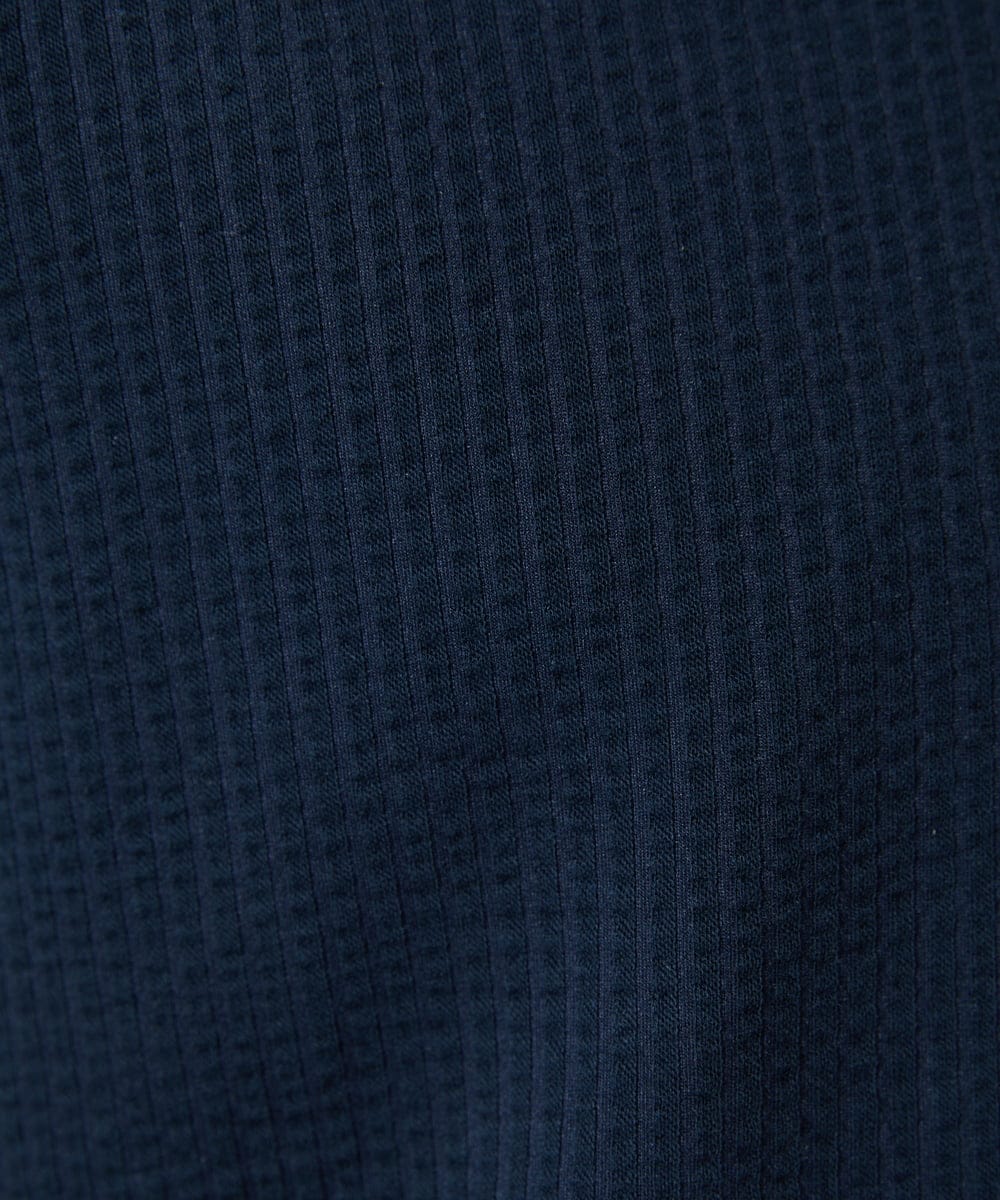 MKBHC32130 MK MICHEL KLEIN HOMME(MKミッシェルクランオム) スタンドカラーシャツ / ストライプサッカー　 ネイビー