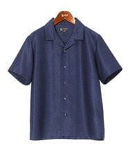 MKBHC59130 MK MICHEL KLEIN HOMME(MKミッシェルクランオム) 開襟シャツ / カラミストレッチ ネイビー