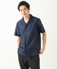 MKBHC59130 MK MICHEL KLEIN HOMME(MKミッシェルクランオム) 開襟シャツ / カラミストレッチ ネイビー