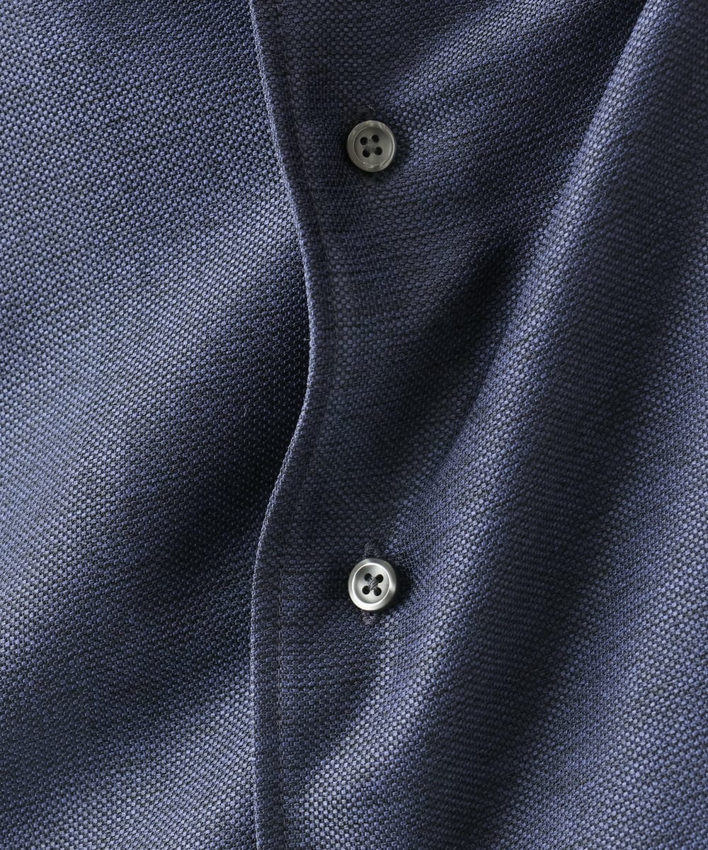 MKBHC59130 MK MICHEL KLEIN HOMME(MKミッシェルクランオム) 開襟シャツ / カラミストレッチ ネイビー