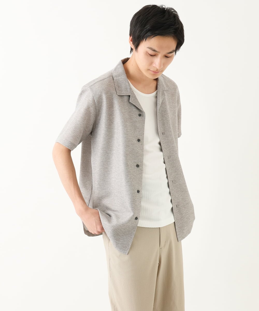 MKBHC59130 MK MICHEL KLEIN HOMME(MKミッシェルクランオム) 開襟シャツ / カラミストレッチ アイボリー