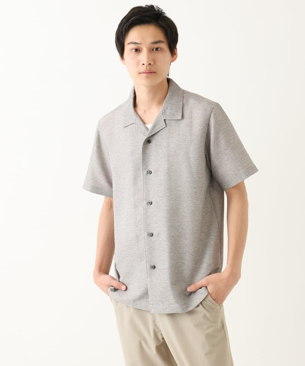 MKBHC59130 MK MICHEL KLEIN HOMME(MKミッシェルクランオム) 開襟シャツ / カラミストレッチ アイボリー