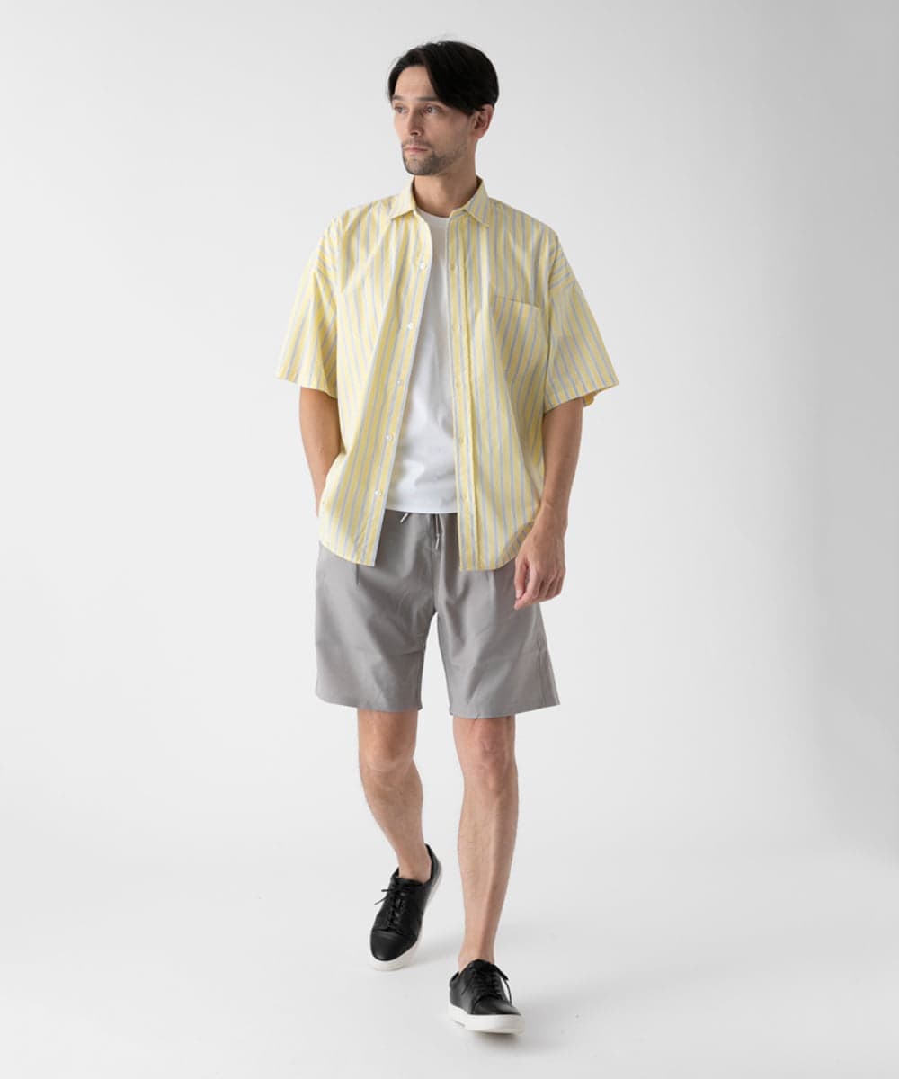 MKBHC84090 MK MICHEL KLEIN HOMME(MKミッシェルクランオム) 【リラックスシルエット】ストライプ半袖 イエロー
