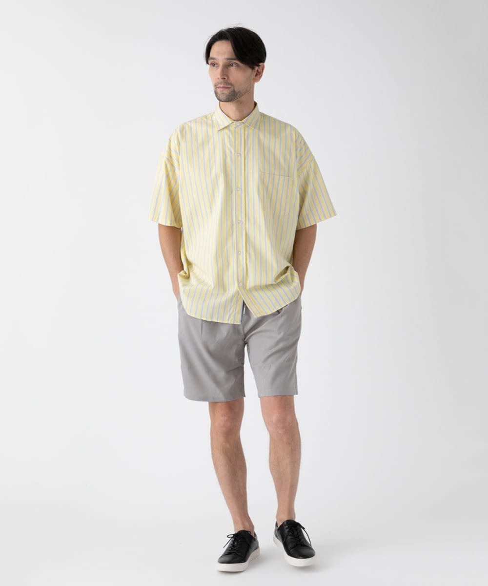 MKBHC84090 MK MICHEL KLEIN HOMME(MKミッシェルクランオム) 【リラックスシルエット】ストライプ半袖 イエロー