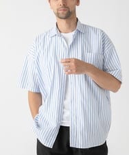 MKBHC84090 MK MICHEL KLEIN HOMME(MKミッシェルクランオム) 【リラックスシルエット】ストライプ半袖 ホワイト