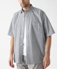 MKBHC84090 MK MICHEL KLEIN HOMME(MKミッシェルクランオム) 【リラックスシルエット】ストライプ半袖 ブラック