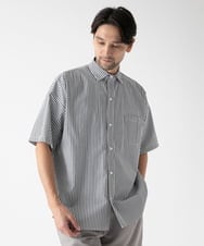 MKBHC84090 MK MICHEL KLEIN HOMME(MKミッシェルクランオム) 【リラックスシルエット】ストライプ半袖 ブラック