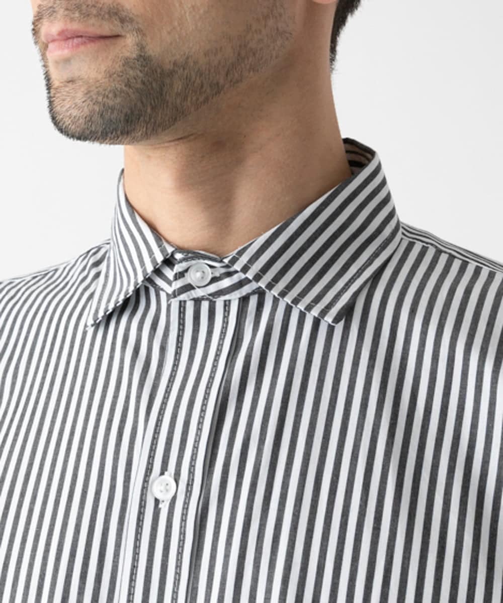 MKBHC84090 MK MICHEL KLEIN HOMME(MKミッシェルクランオム) 【リラックスシルエット】ストライプ半袖 ブラック