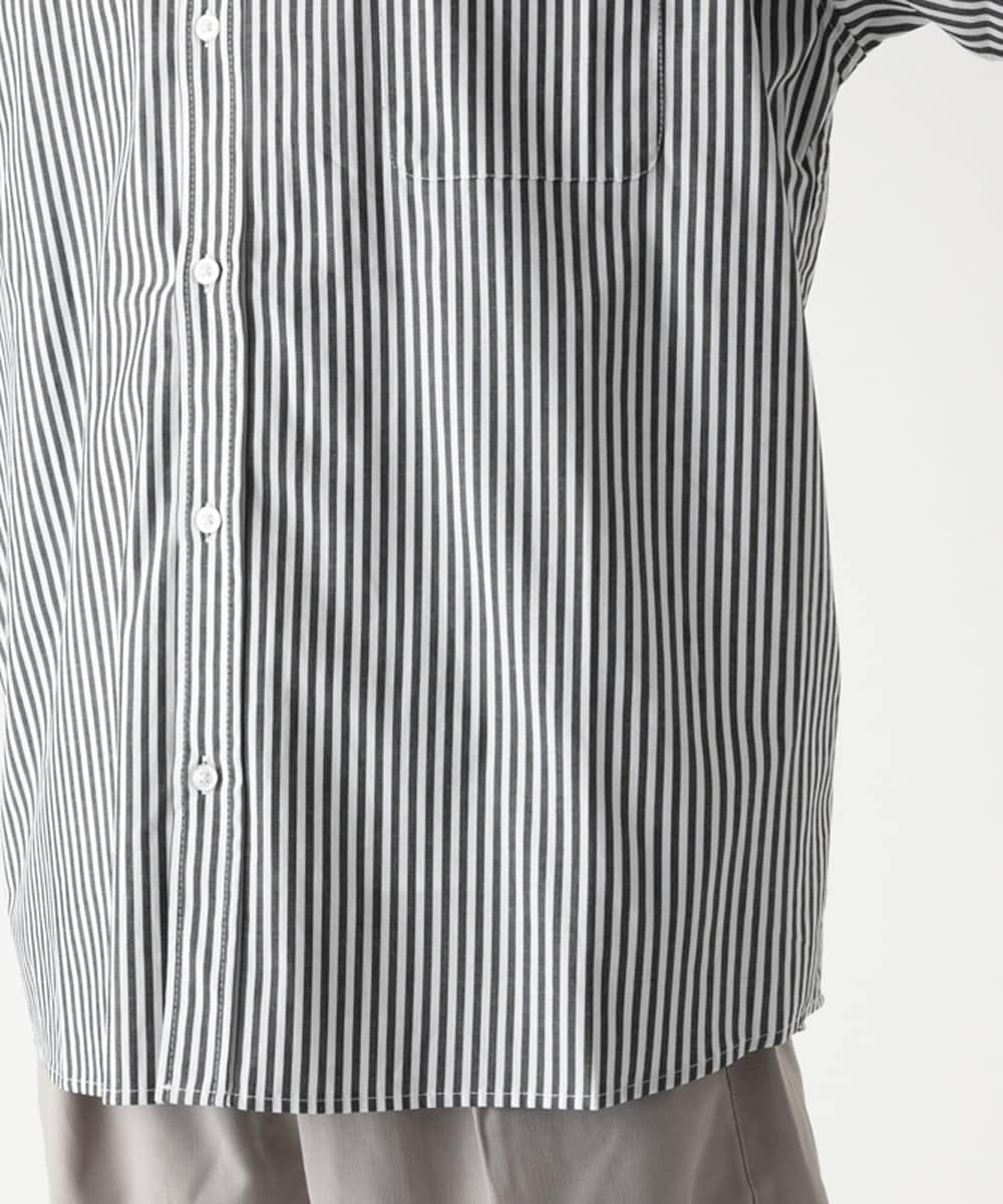 MKBHC84090 MK MICHEL KLEIN HOMME(MKミッシェルクランオム) 【リラックスシルエット】ストライプ半袖 ブラック