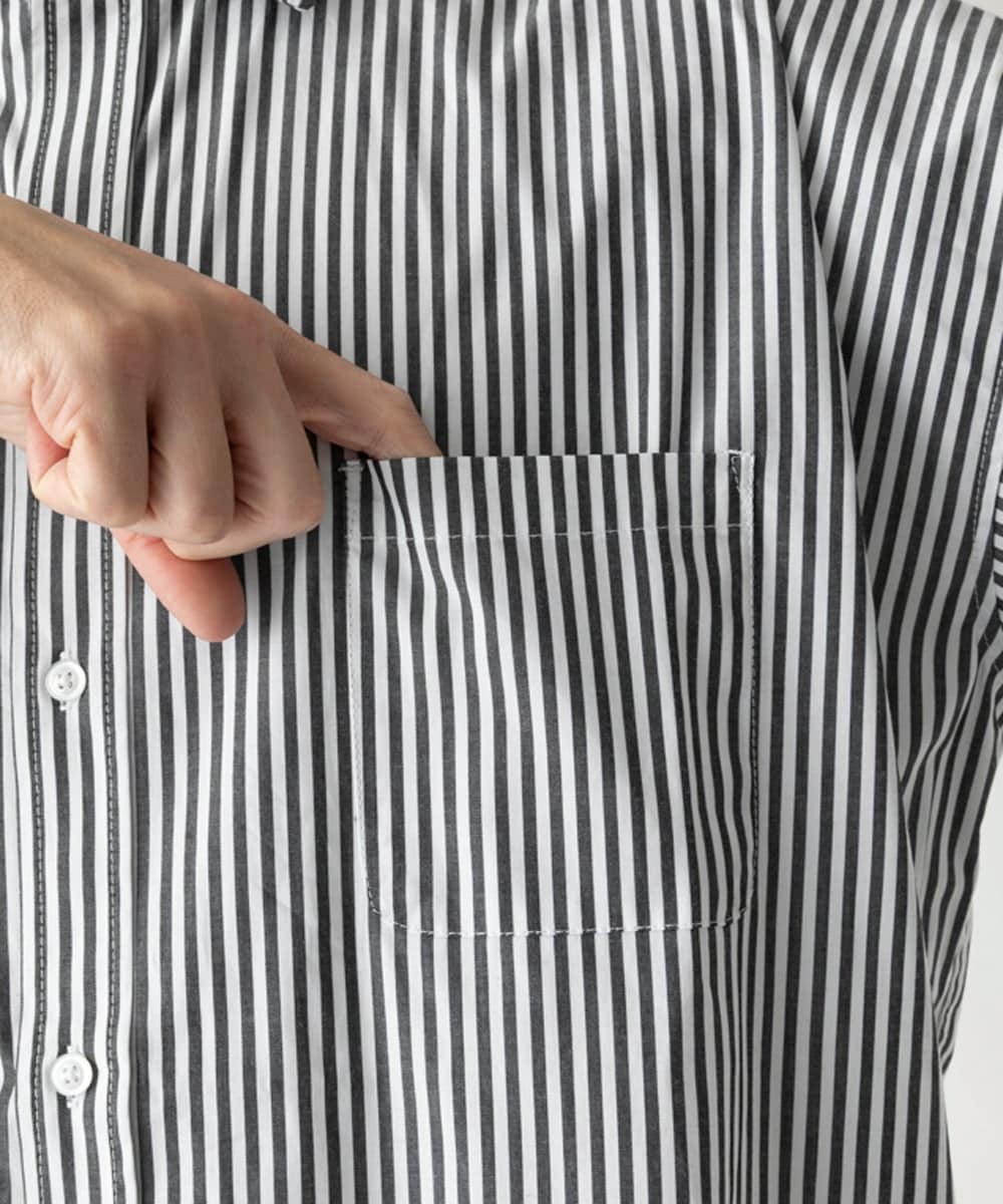 MKBHC84090 MK MICHEL KLEIN HOMME(MKミッシェルクランオム) 【リラックスシルエット】ストライプ半袖 ブラック