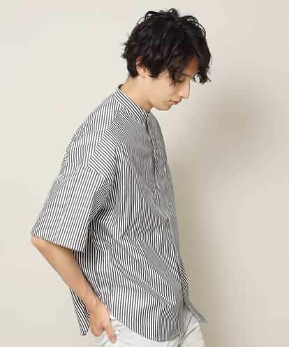MKBHK41069 MK MICHEL KLEIN HOMME ストライプバンドカラーシャツ