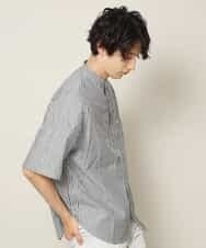 MKBHK41069 MK MICHEL KLEIN HOMME(MKミッシェルクランオム) ストライプバンドカラーシャツ ブラック