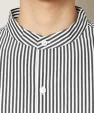 MKBHK41069 MK MICHEL KLEIN HOMME(MKミッシェルクランオム) ストライプバンドカラーシャツ ブラック